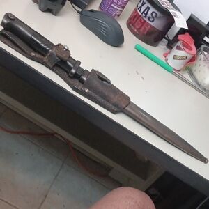 Classic Black and Brown Sheath German  Knife With Frog